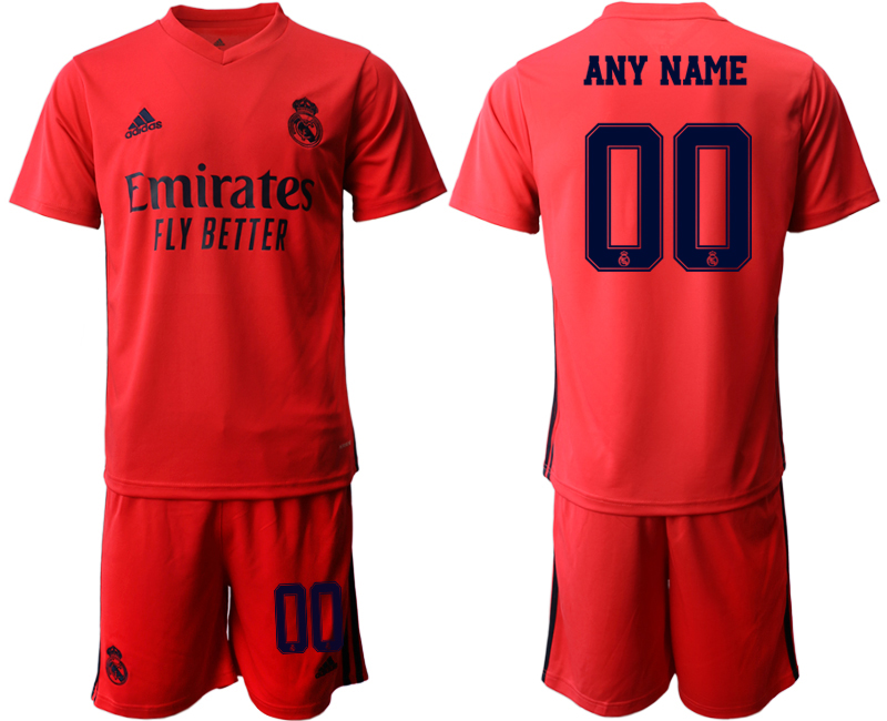 Men 2020-2021 club Real Madrid away customized red Soccer Jerseys